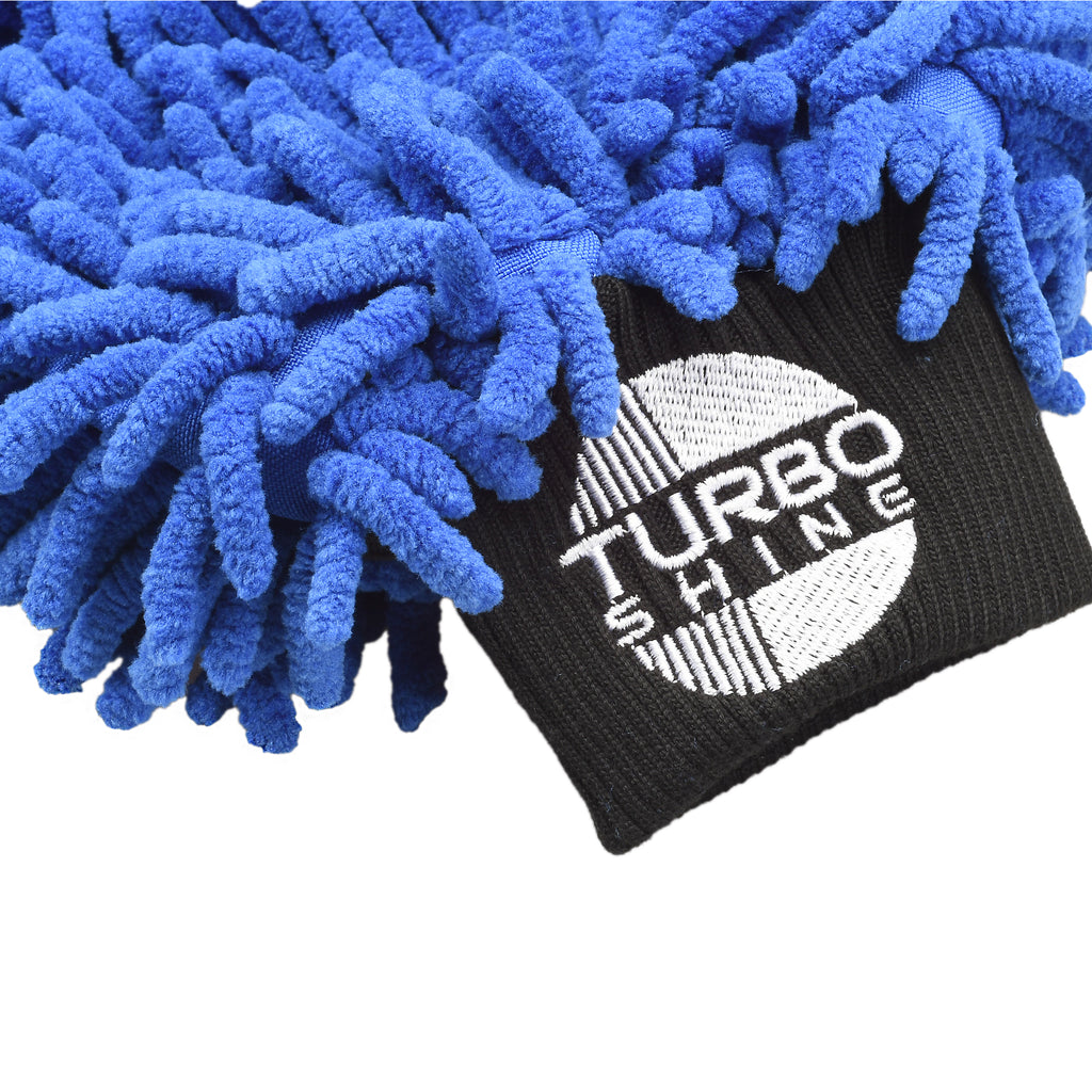 Turbo Shine Chenille Microfiber Car Wash Mitt - Two Pack