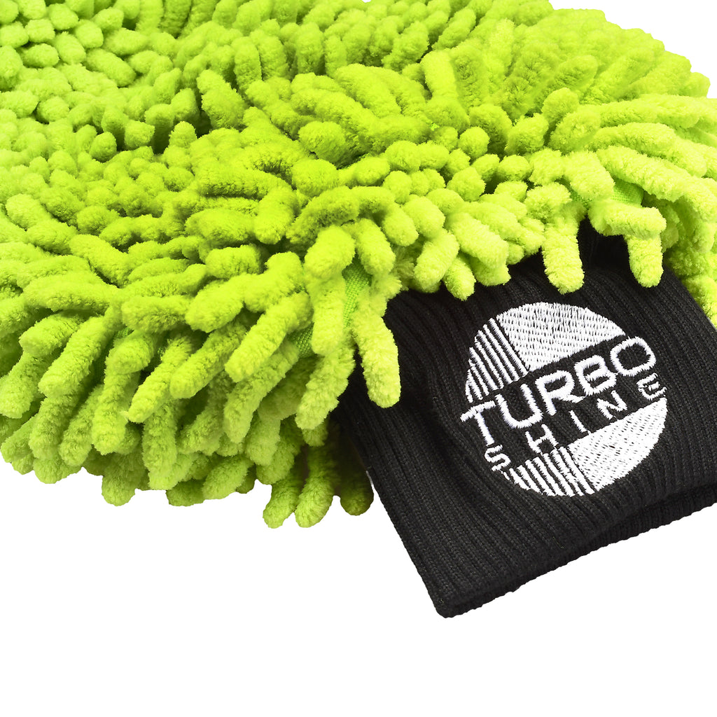 Turbo Shine Chenille Microfiber Car Wash Mitt - Two Pack