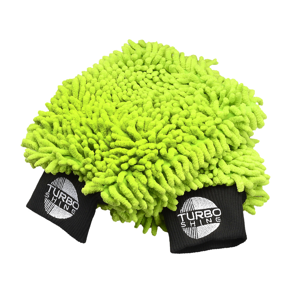 Turbo Shine Chenille Microfiber Car Wash Mitt - Two Pack